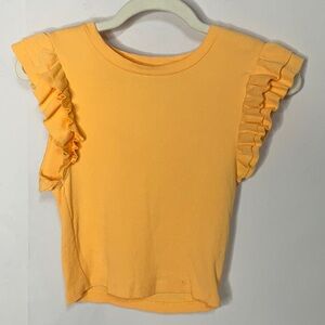 Zara Kids Ruffle Sleeve Top - Bright Orange -Yellow Size Medium